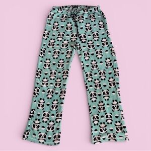 Fuzzy plush  Panda Print Pajama Pj pants